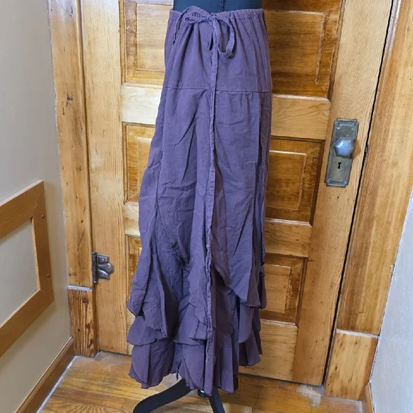 Speechless Brown Wrap Maxi Skirt with Ruffled High-Low Hem 11 - Picture 3 of 4